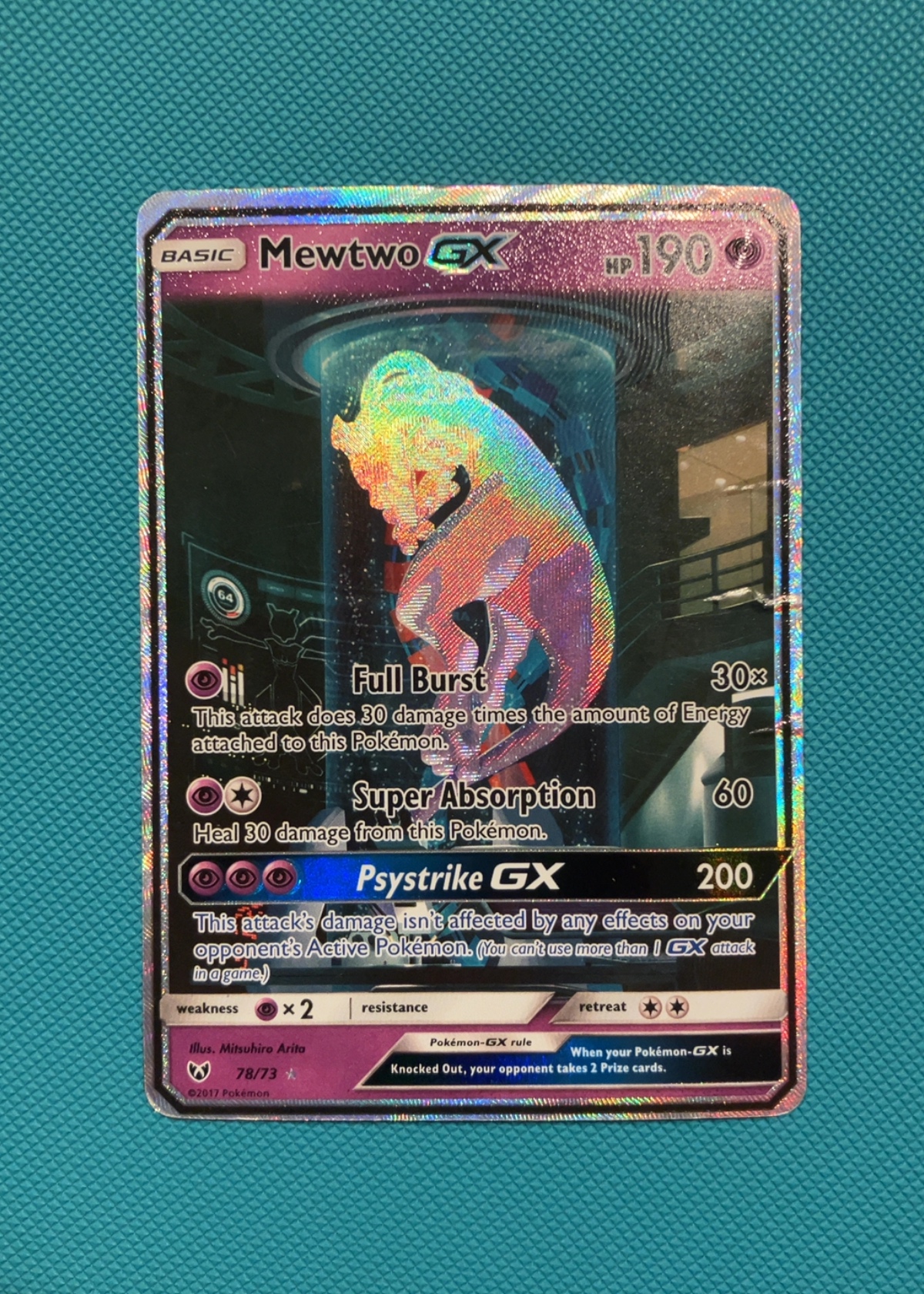 pokemon shining legends mewtwo collectible cards 2017 S & M 78/73 Gx Secret [Colorless][Colorless] Mewtwo GX 78/73 Shining Legends
