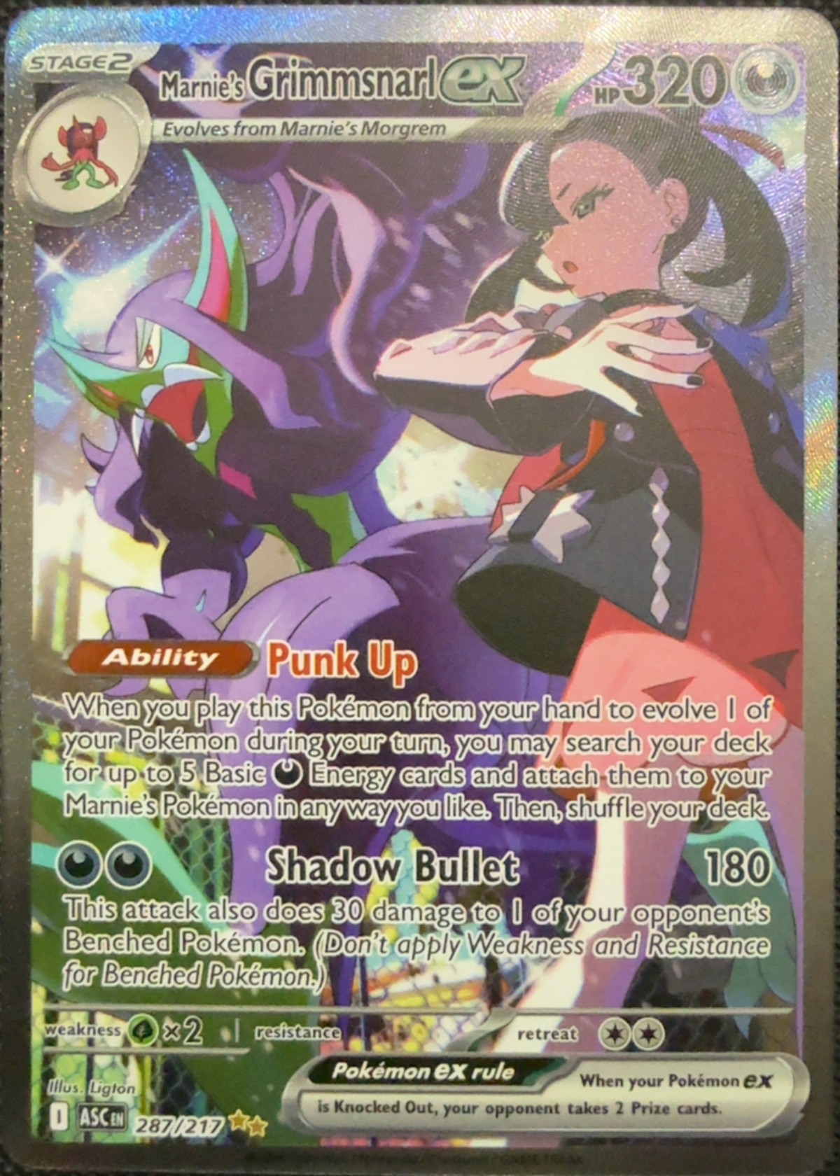 Marnie's Grimmsnarl ex - Grade 9.5 - Ascended Heroes #287/217 | TCGrader