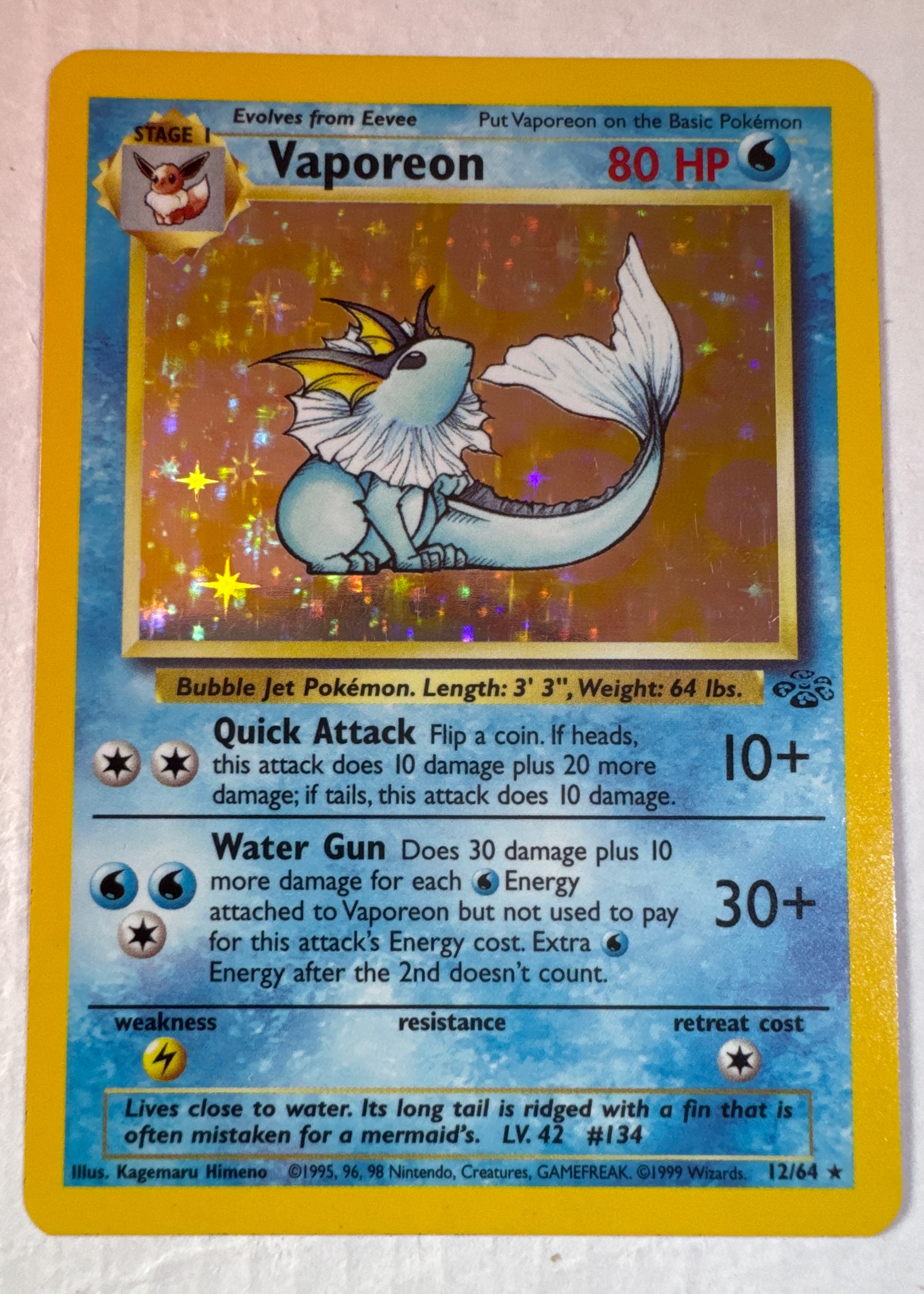 Vaporeon - Grade 6 - Jungle #12/64 | TCGrader Vaporeon - Grade 6 - Jungle #12/64 | TCGrader
