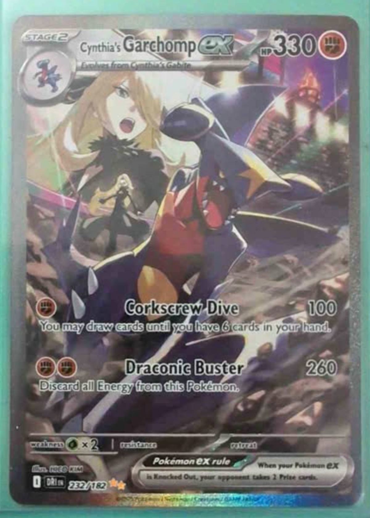 pokemon cynthia garchomp card SV10: Destined Rivals Cynthia's Garchomp ex #215/182 main image 1