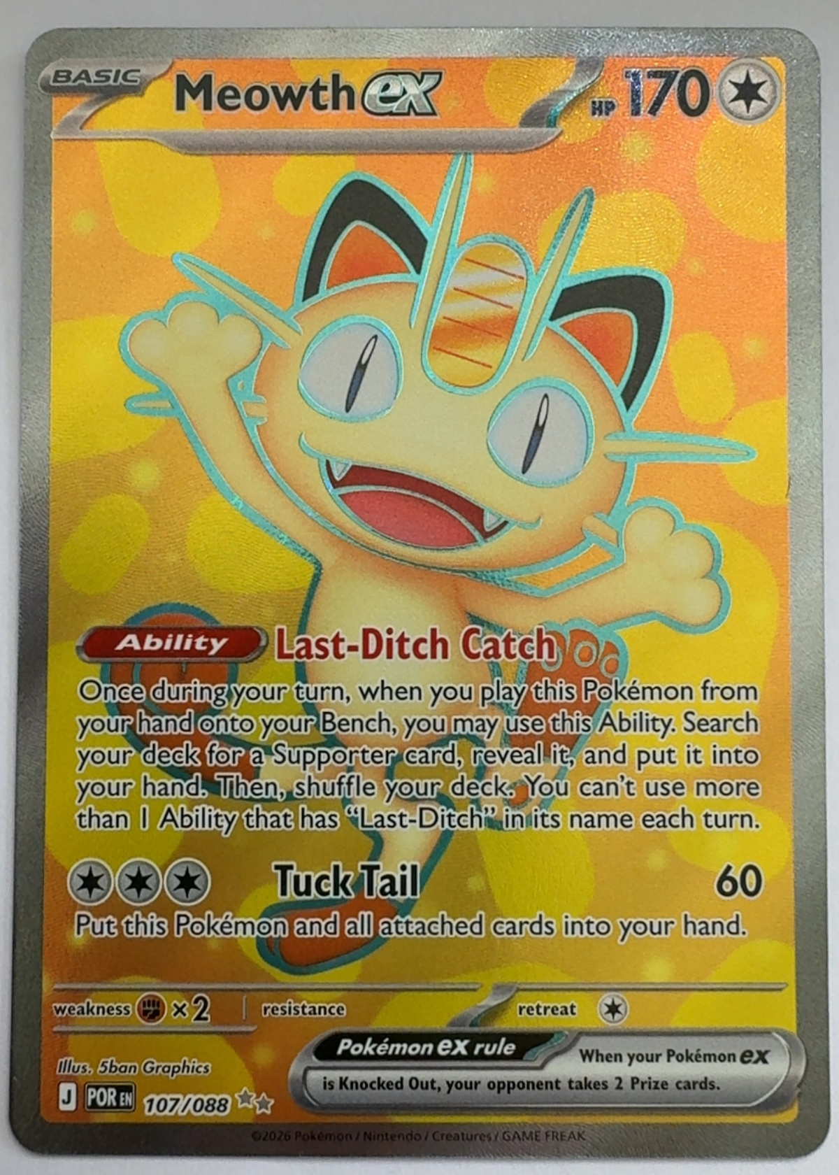 Meowth ex - Grade 9 - Journey Together #107/088 | TCGrader