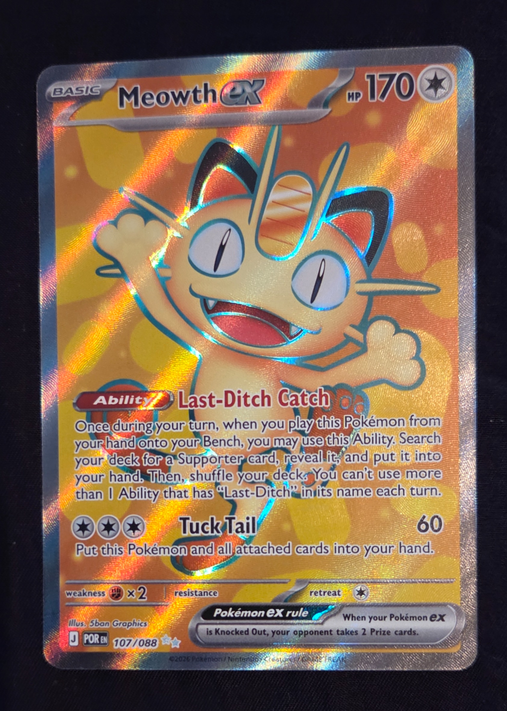 Meowth ex - Grade 9 - Journey Together #107/088 | TCGrader