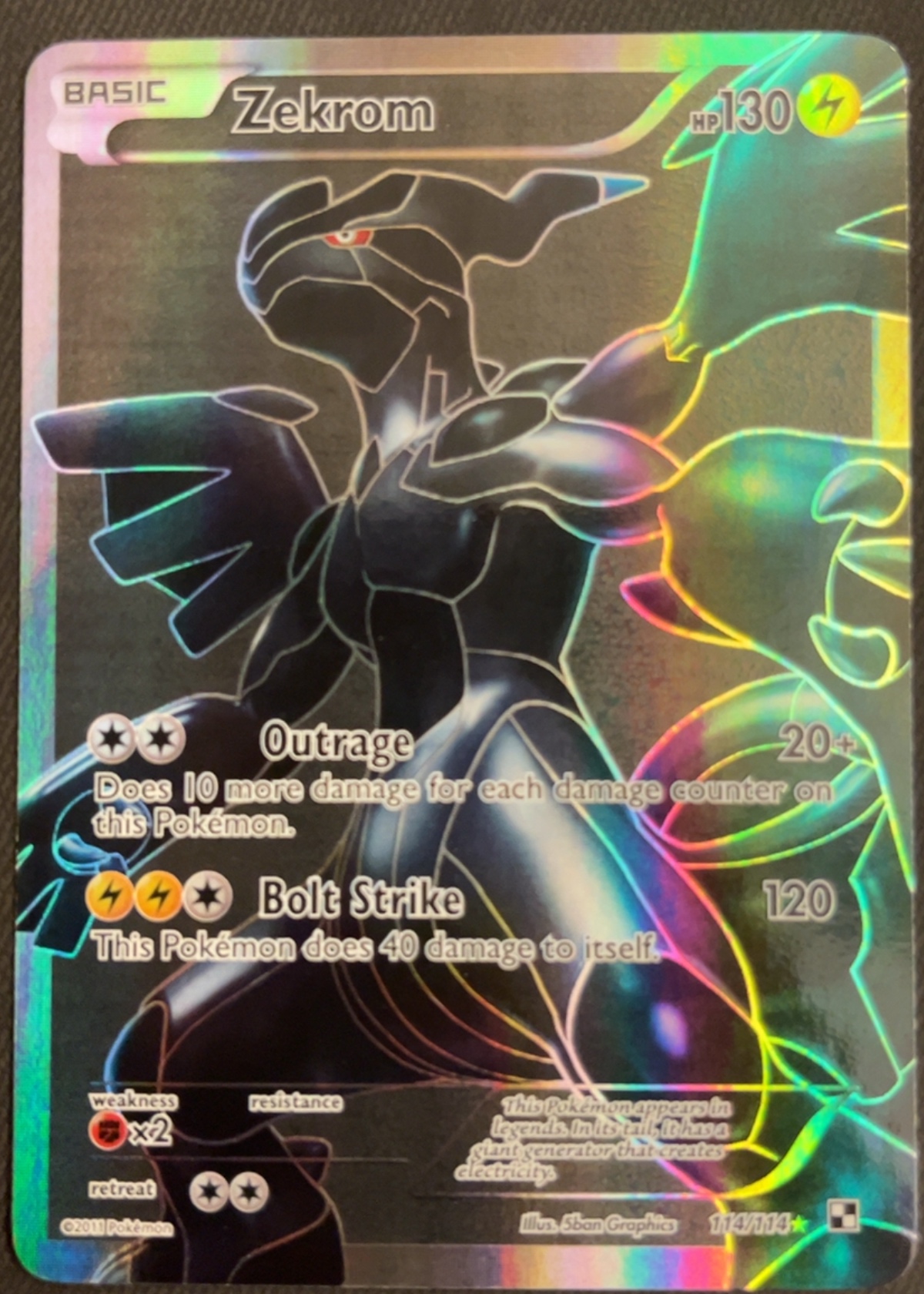 zekrom pokemon card 2011 Zekrom ex BWR 174/086 main image 1