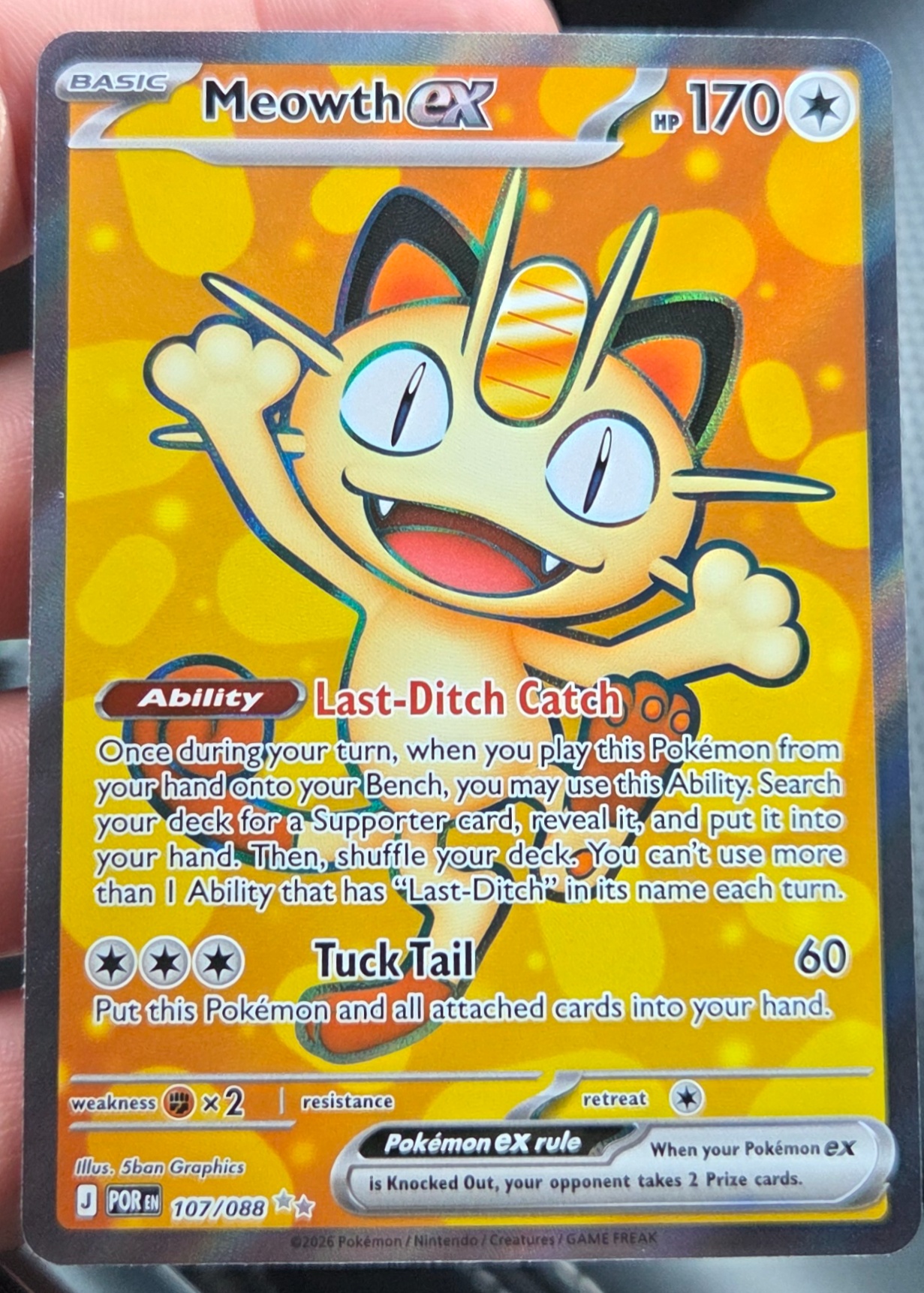 Meowth ex - Grade 9 - Journey Together #107/088 | TCGrader