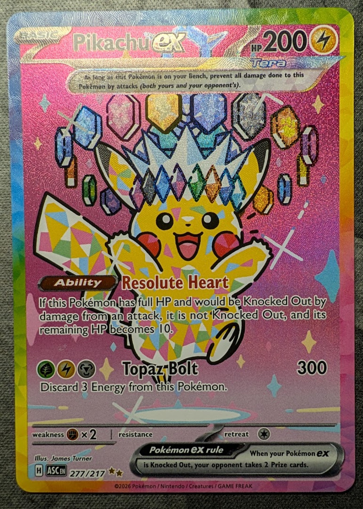 Pikachu ex - Grade 9 - Ascended Heroes #277/217 | TCGrader