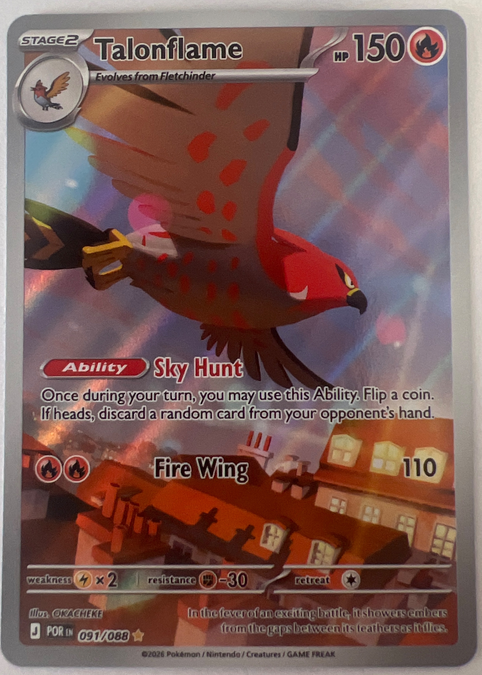 Talonflame - Grade 9.5 - Perfect Order #091/088 | TCGrader