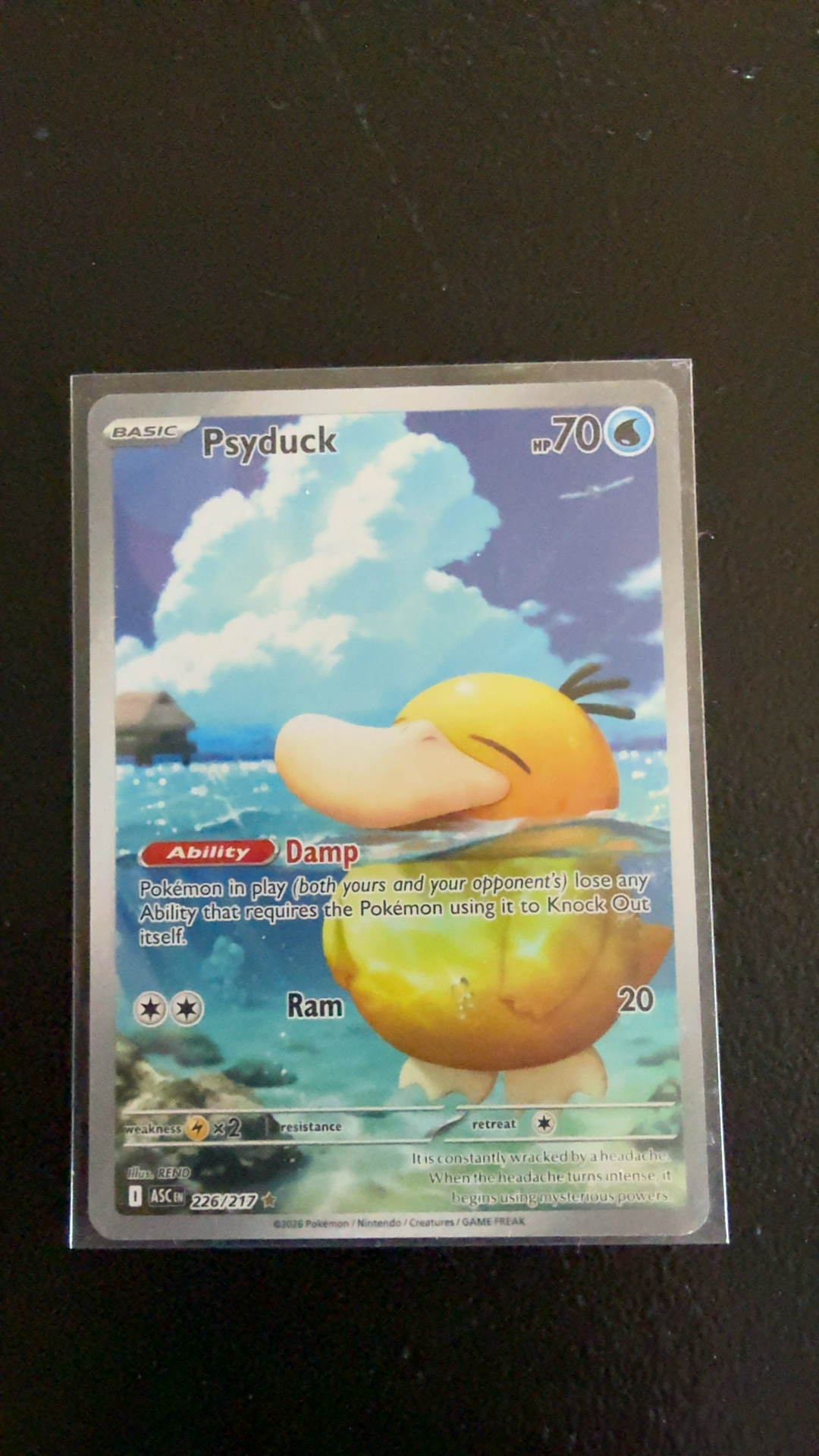 psyduck graded card 1st Edition Fossil English 1999 #053/062 PSA NM-MT 8 Pokmon Illustration Rare Retreat cost Slowpoke and Psyduck GX 35