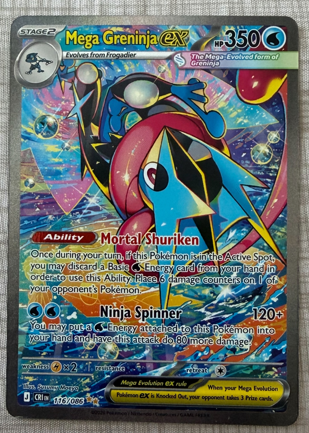 Mega Greninja ex - Grade 8.5 - Crimson Haze #116/086 | TCGrader