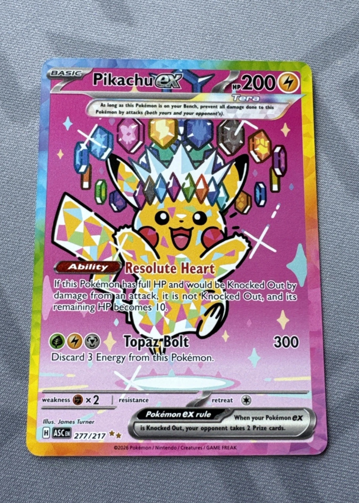 Pikachu ex - Grade 9 - Ascended Heroes #277/217 | TCGrader