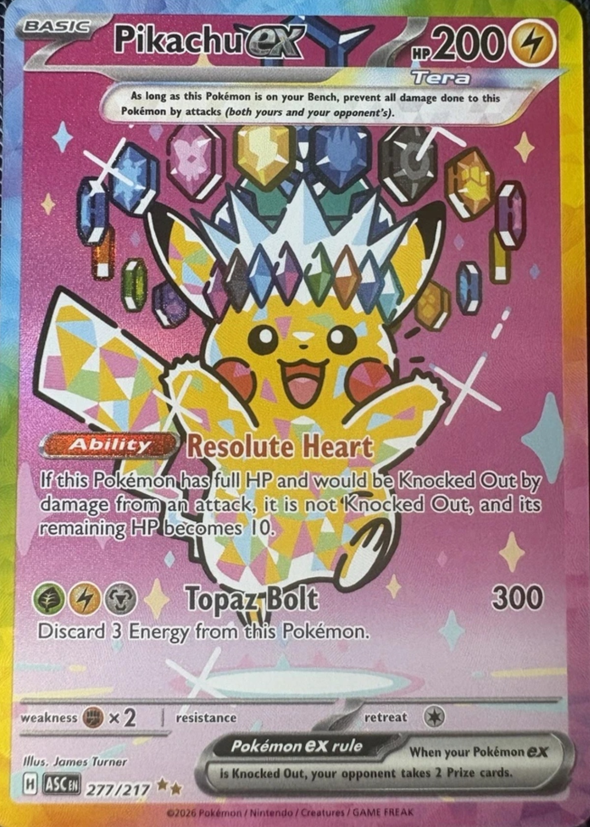 Pikachu ex - Grade 9 - Ascended Heroes #277/217 | TCGrader