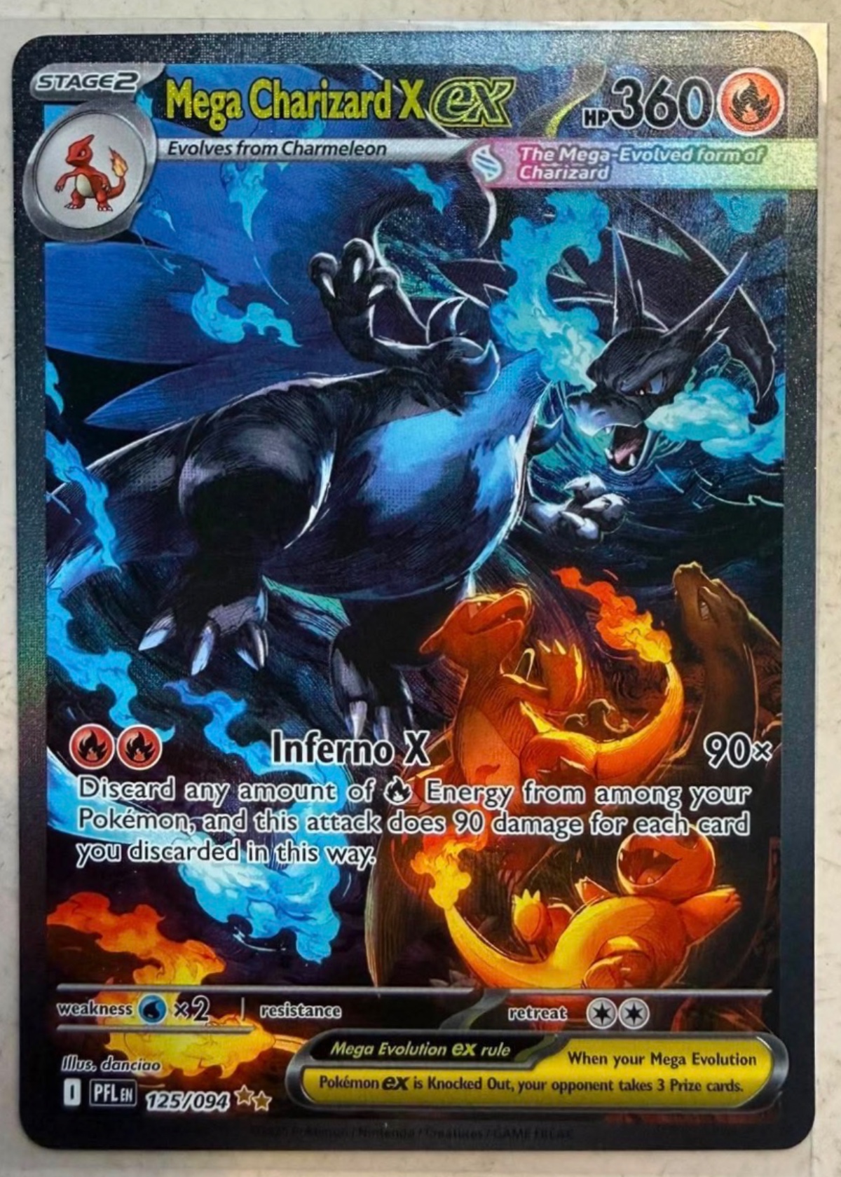 Mega Charizard X ex - Grade 9.5 - Phantasmal Flames #125/094