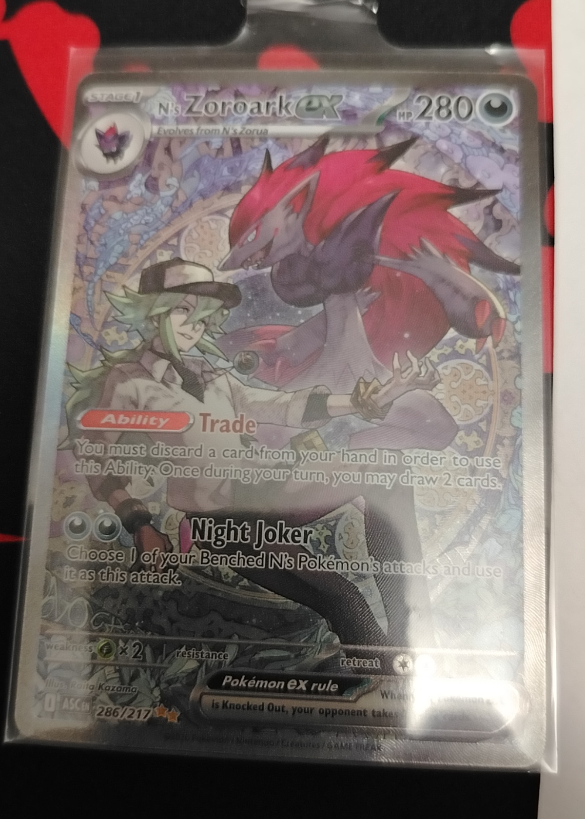 ⭐️SHINGEKI⭐️ 9番 N's Zoroark ex - Grade 9 - Ascended Heroes #286/217 | TCGrader