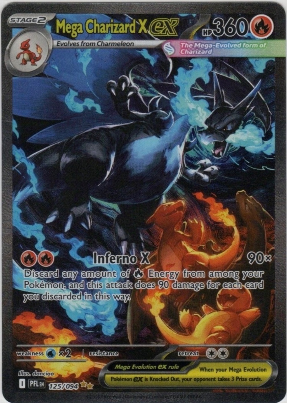 Mega Charizard X ex - Grade 9 - Phantasmal Flames #125/094 | TCGrader