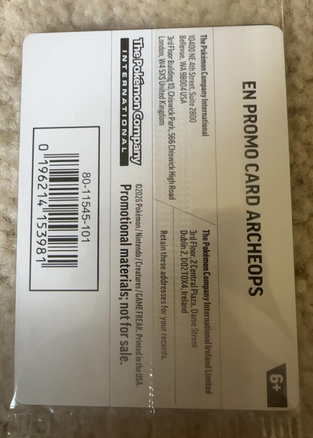 Card back