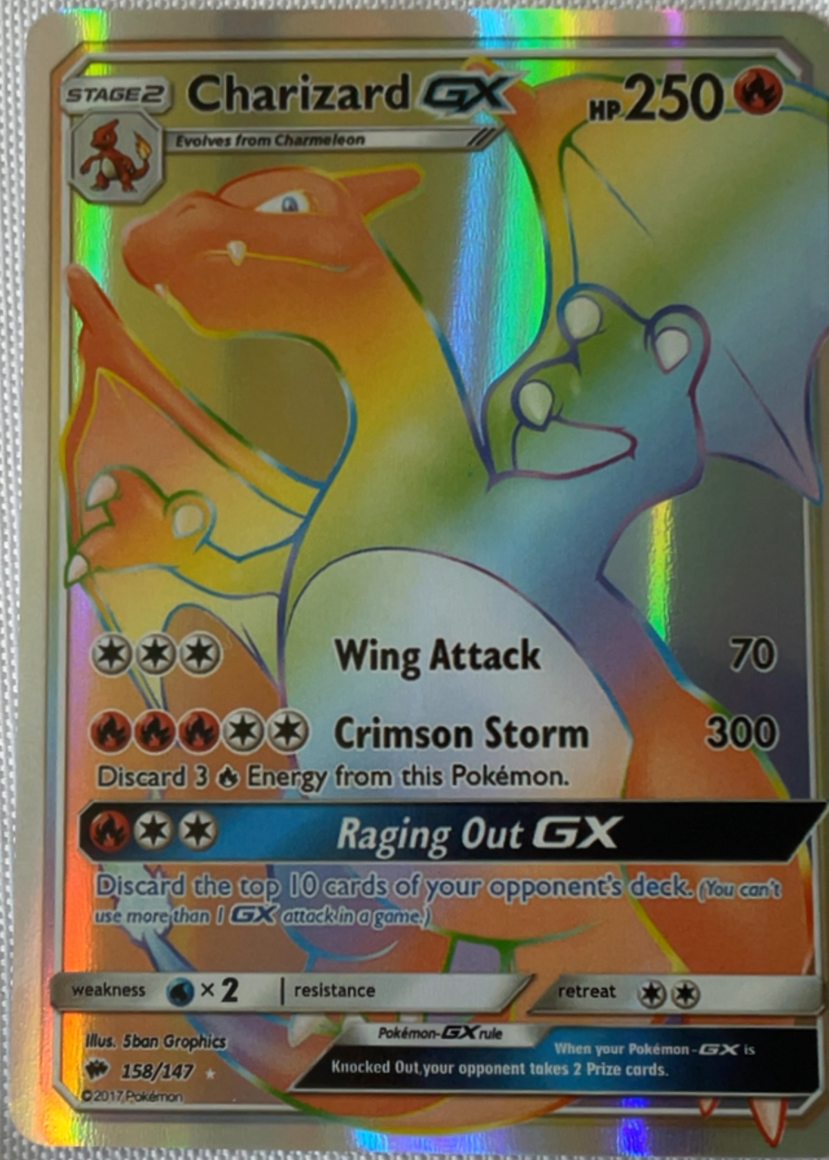 pokemon cards charizard gx hyper rare - 20/147 Colorless Crimson Storm (300) Discard 3 Fire Energy from this Pokmon Charizard GX 020 - Holofoil
