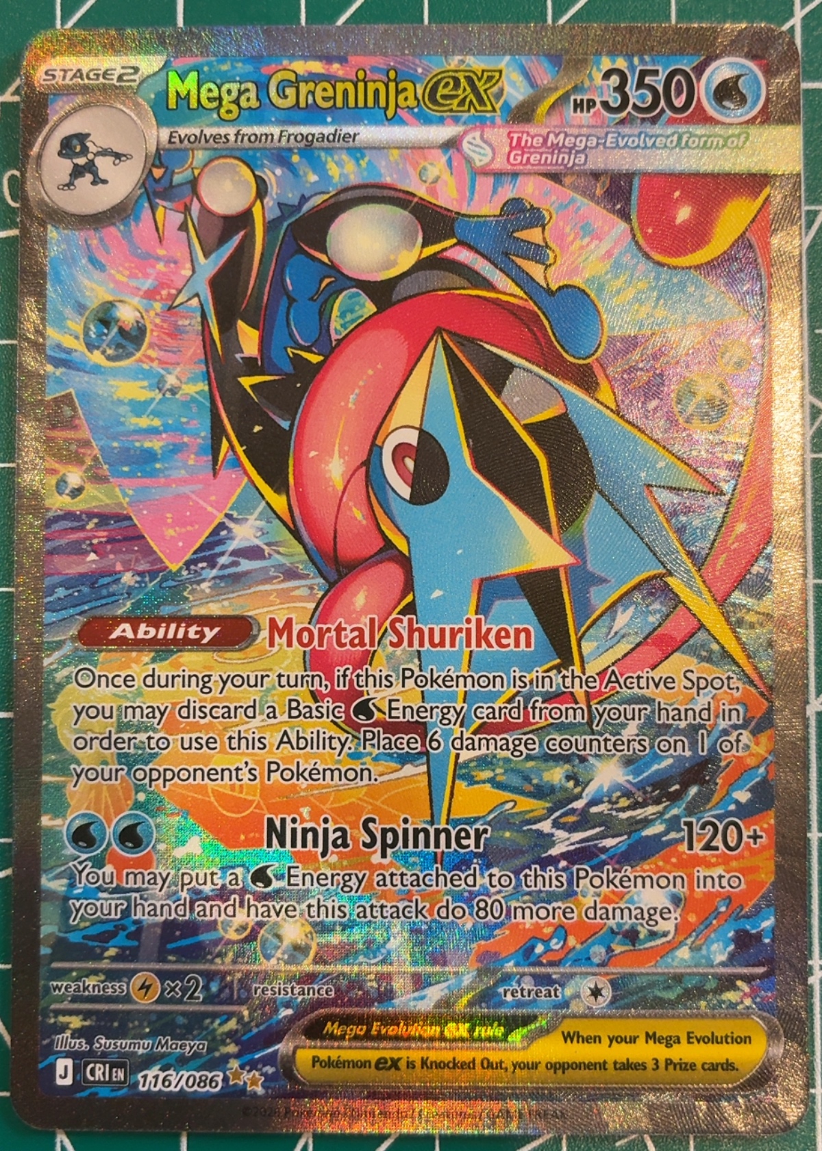 pokemon mega greninja card ME04: Chaos Rising ex #116/086 Ralphie's Funhouse This attack does 20 damage times the number of heads to 1 of your opponents Pokmon Mega Greninja ex SAR 114/083
