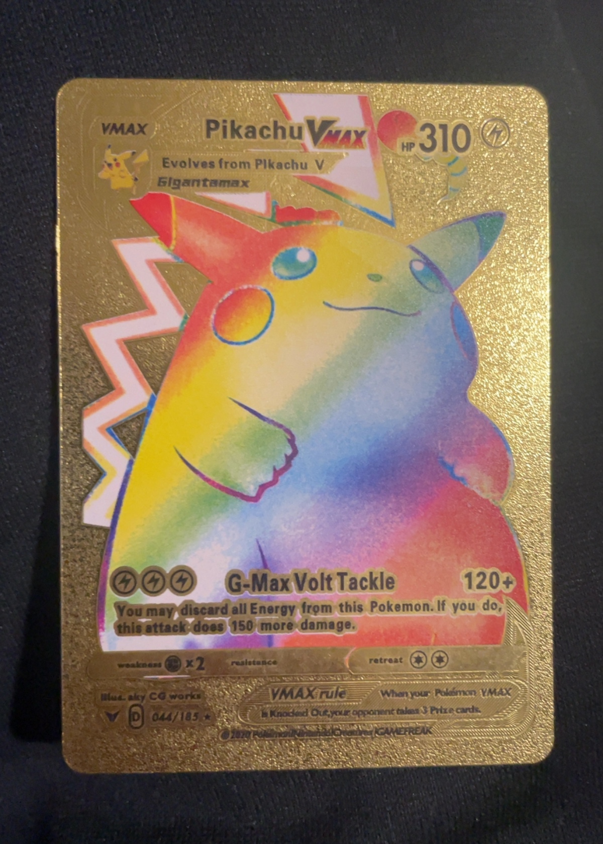 pokemon card pikachu vmax rainbow rare 188/185 Secret Ultraboost X Sword and Shield 4 Bright Voltage Lightning Lightning Pikachu VMAX Rainbow | Extended