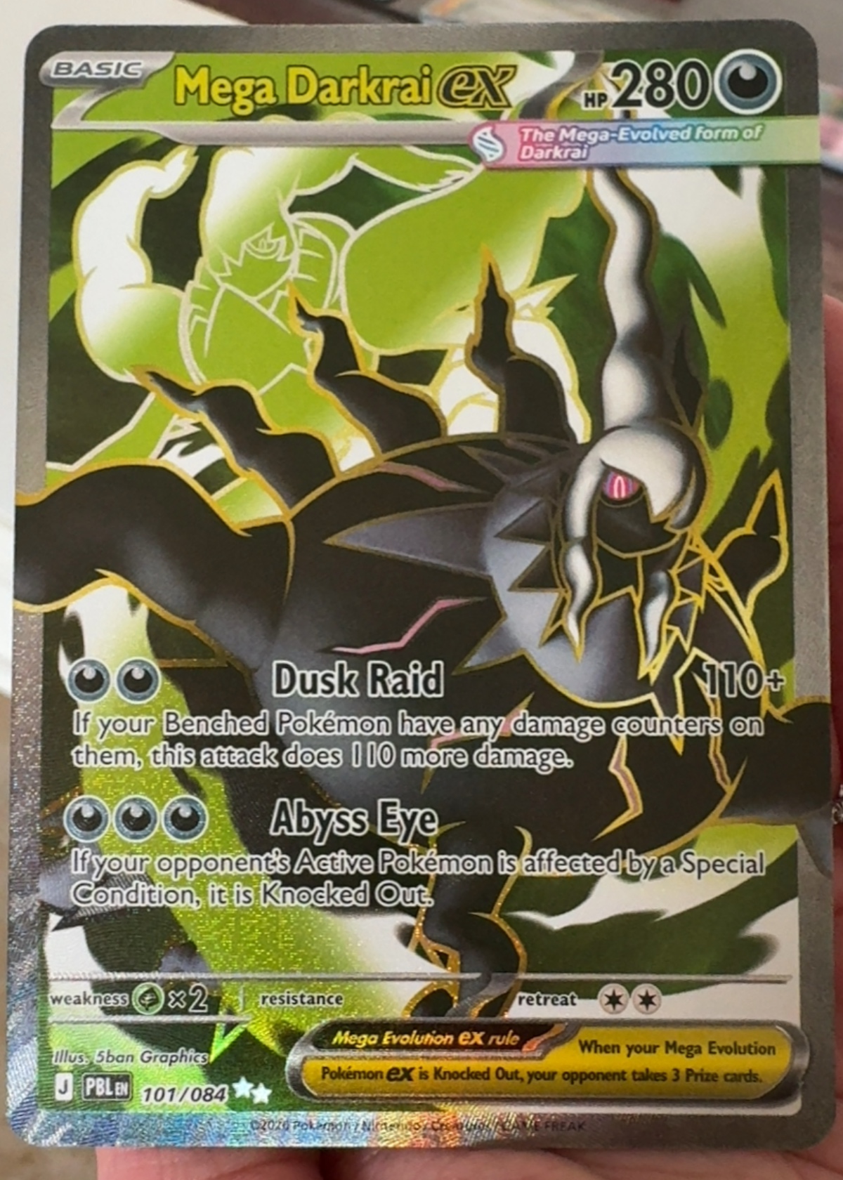 Mega Darkrai ex - Pitch Black [Grade 8.5]