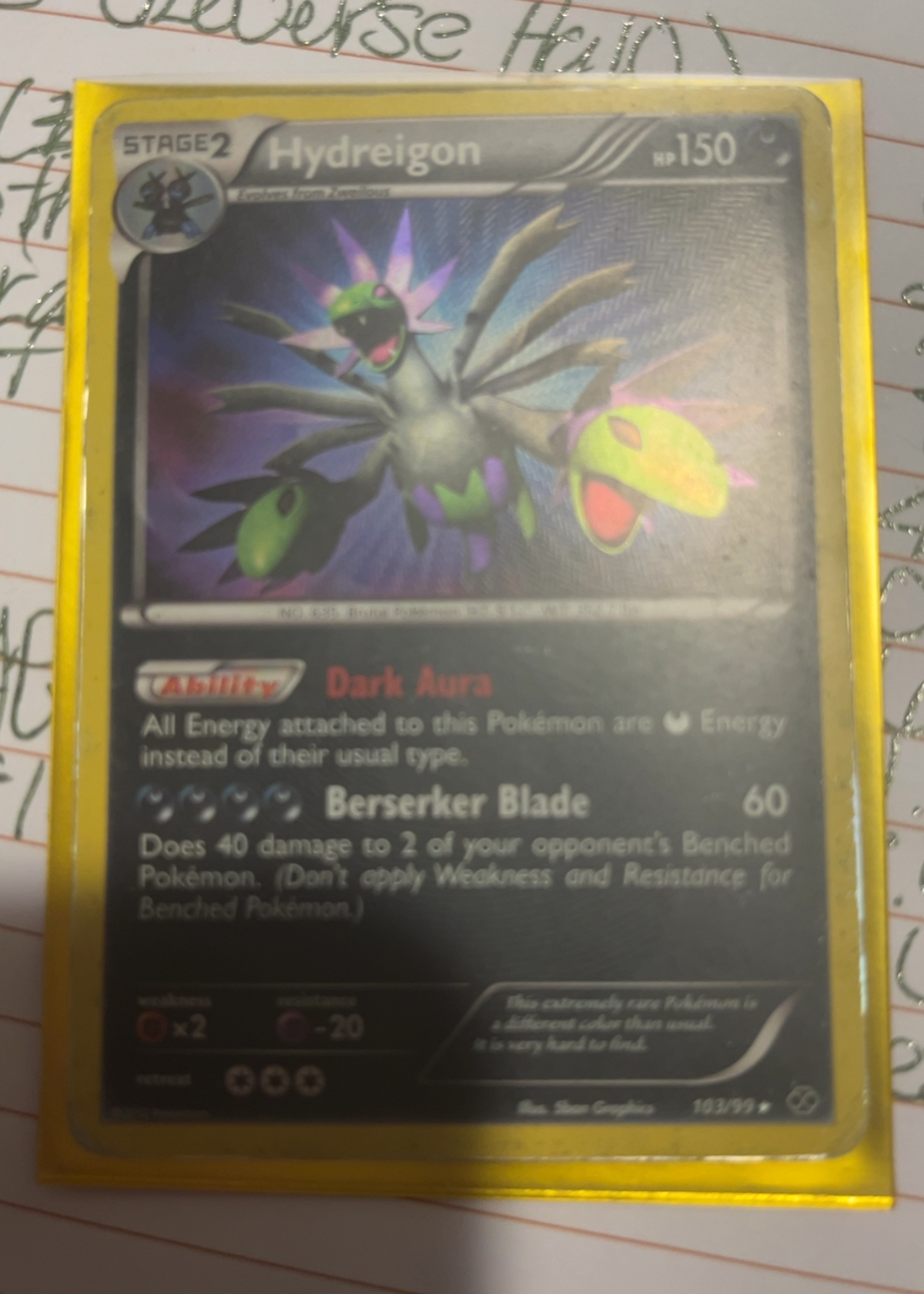 hydreigon pokemon card shiny - 057/052 - Holo - Psycho Drive - Japanese - 1st edition Lightly Played /// Lightly Played FoilCards in Lightly Played (LP) condition may have minor border or corner wear Pokemon Black & White Next