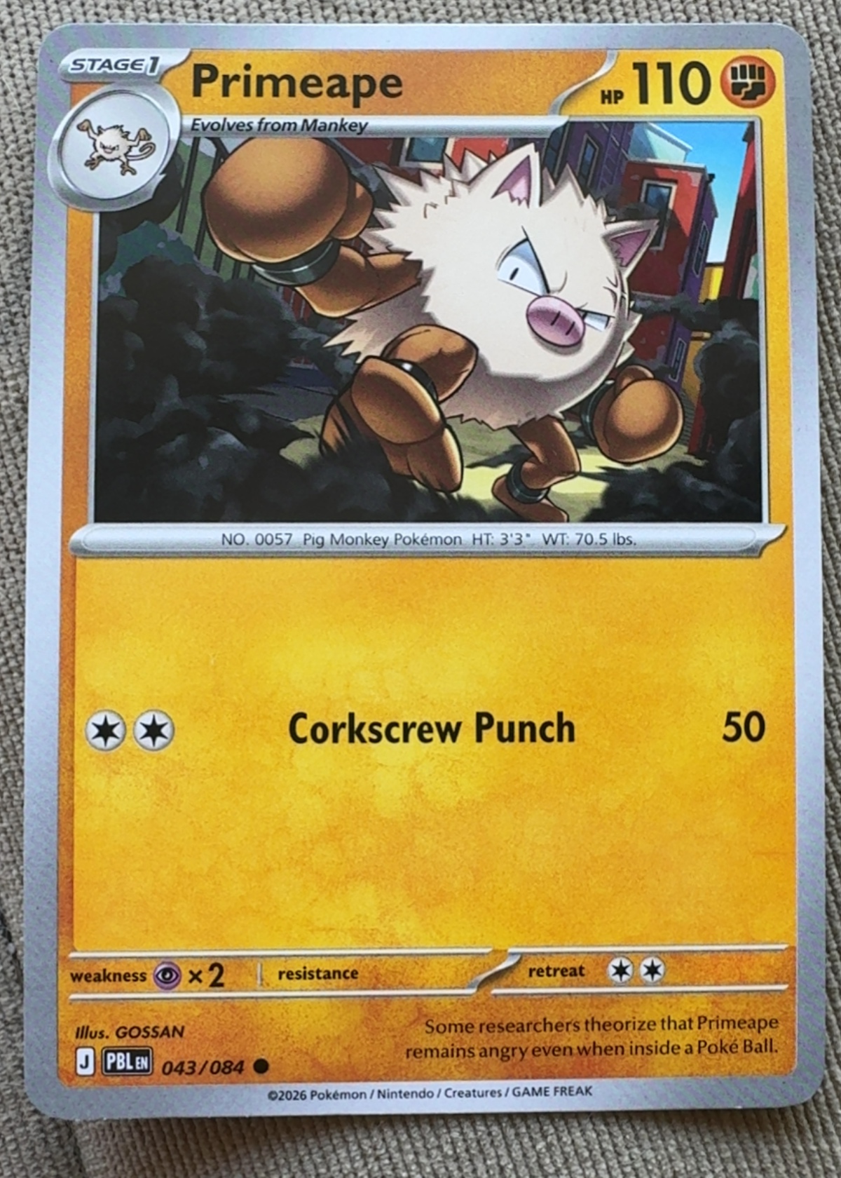 Primeape - Poke Ball Legacy [Grade 9.5]