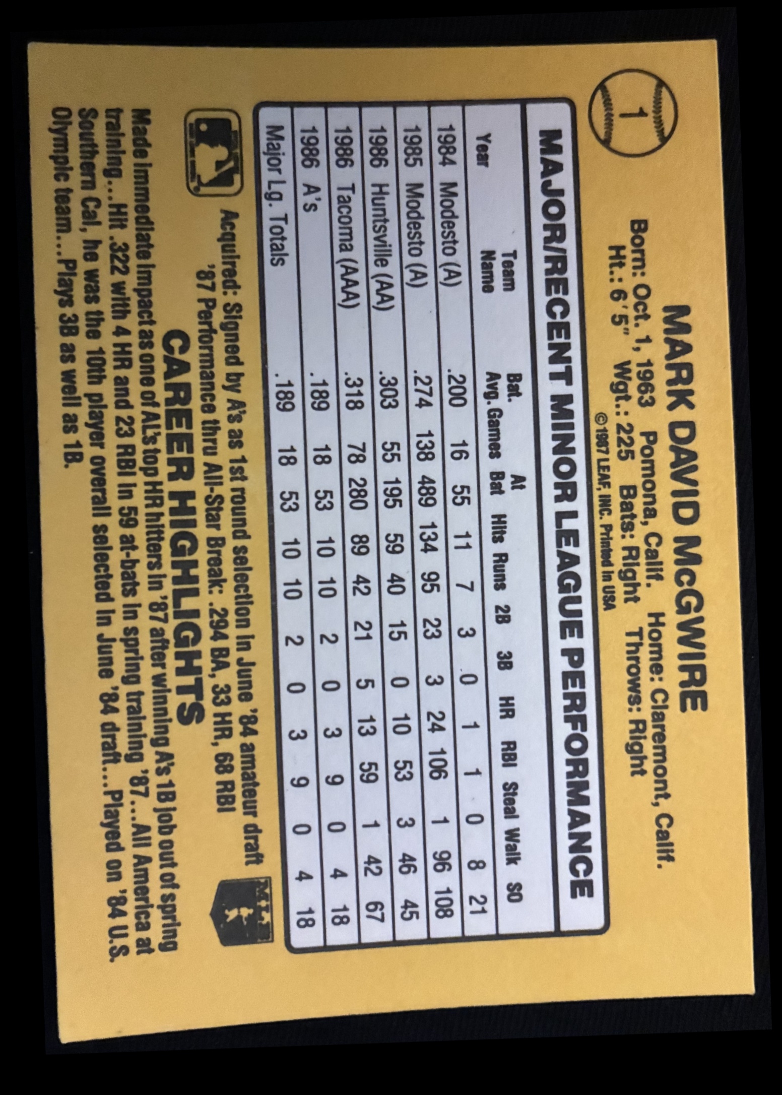 Card back