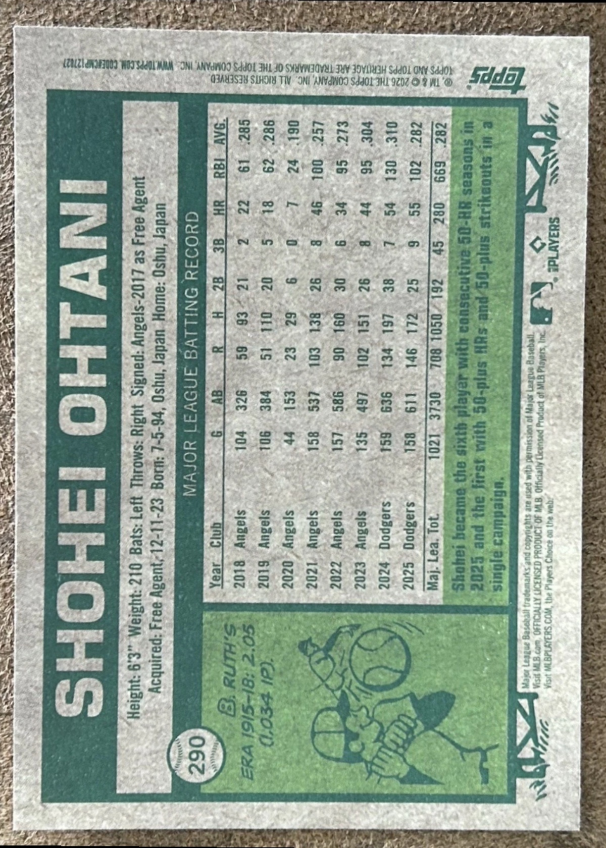 Card back