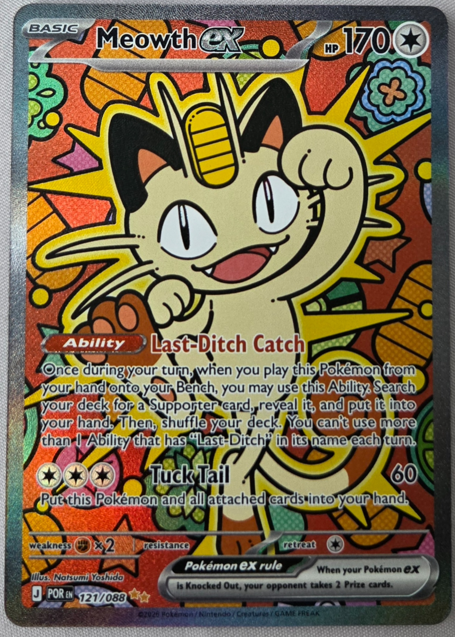 Meowth ex - Grade 9 - Perfect Order #121/088 | TCGrader