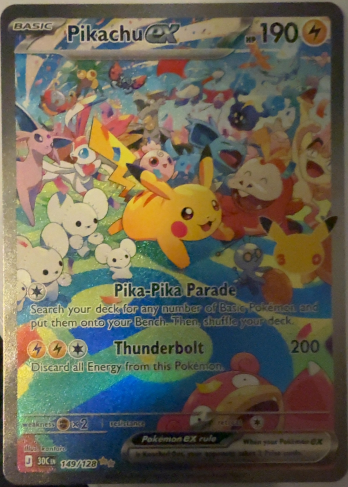 Pikachu ex - Grade 8 - 30th Celebration #149/128 | TCGrader