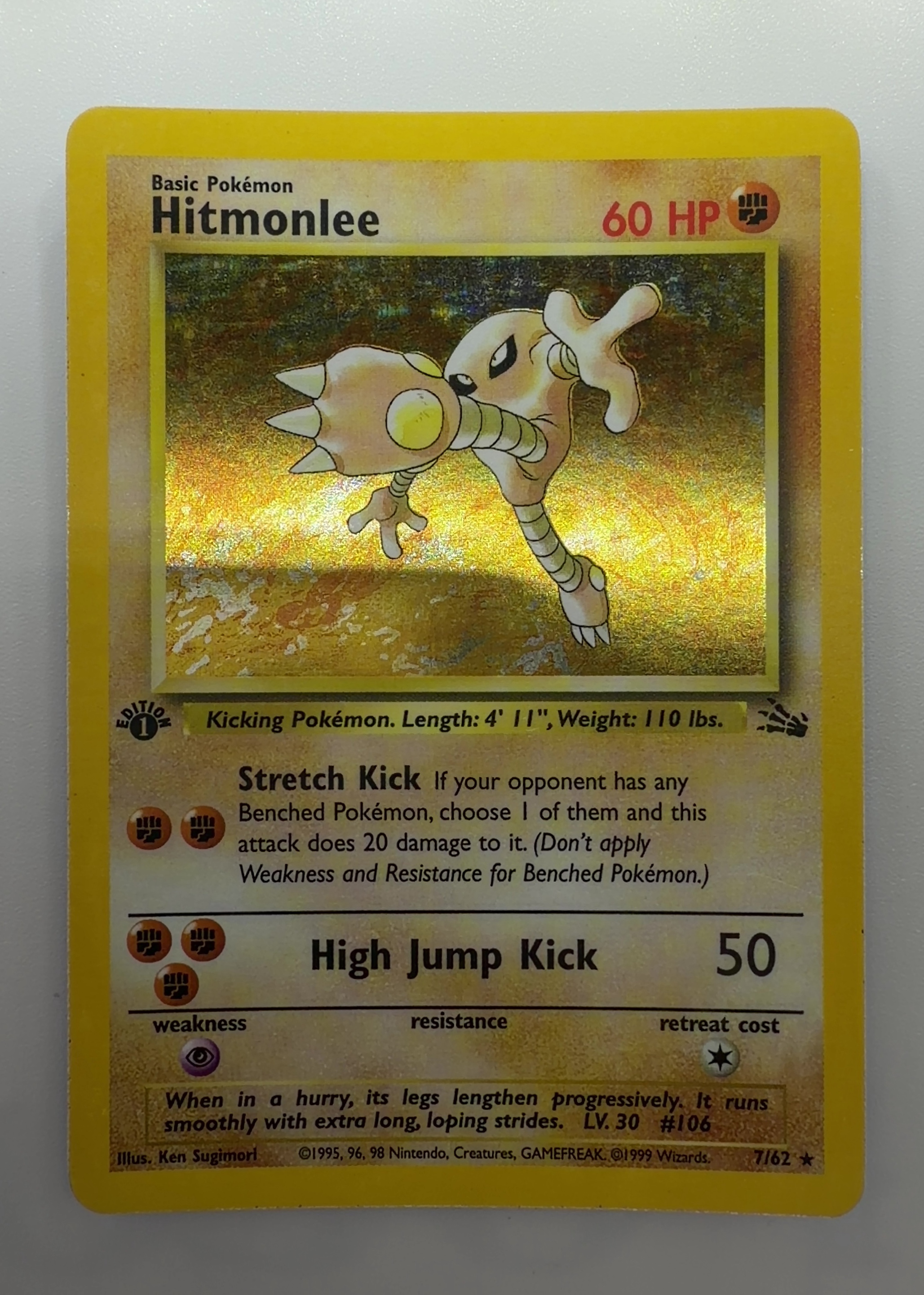 Hitmonlee - Grade 7.9 - Fossil #7/62 | TCGrader